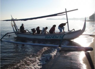 Traditional Jukung at Lovina Beach