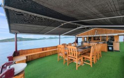 Dining Area,Komodo Open Trips,Open Trip by Hatira Hela Deluxe Phinisi