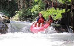 Down at waterfall image, Padawareg River Tubing, Bali River Tubing
