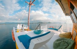 Upper-deck-sharing-boat image, Komodo Open Trip for 2 Days and Night Package, Komodo Open Trips