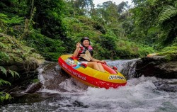 Tubing down to waterfall,Bali 2 Combined Tours,Buggy Discovery and Canyon Tubing by Bali Quad