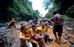 Secret of Sambangan Trekking by Alam Adventure, Bali Trekking, coconut drink beside the river