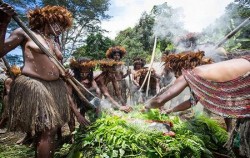 Baliem Valley Package 4 Days 3 Nights, Dani Tribe Pig feast