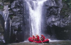 Ayung River Rafting, Bali Rafting, Waterfall in Rafting Track