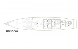 Main Deck Plan image, Zada Ulla Deluxe Phinisi Charter, Komodo Boats Charter