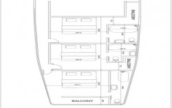 Upper Deck Plan image, Zada Ulla Deluxe Phinisi Charter, Komodo Boats Charter